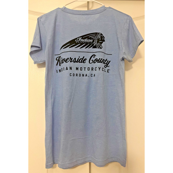 Indian Motorcycle Ladies Riverside County Heather Light Blue M L & XL available - Picture 2 of 3